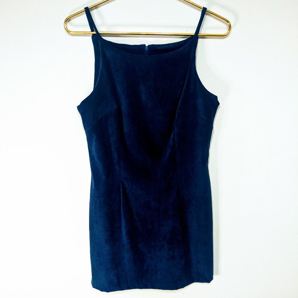 Vintage All That Jazz Blue Velvet Mini Dress 11/12